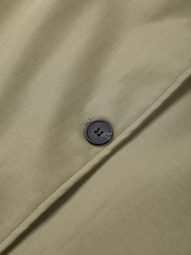 Womens Wool Blends EAM Green Brief Big Size Trench Women Lapel Long Sleeve Loose Fit Windbreaker Fashion Spring Autumn CPG0124 230925