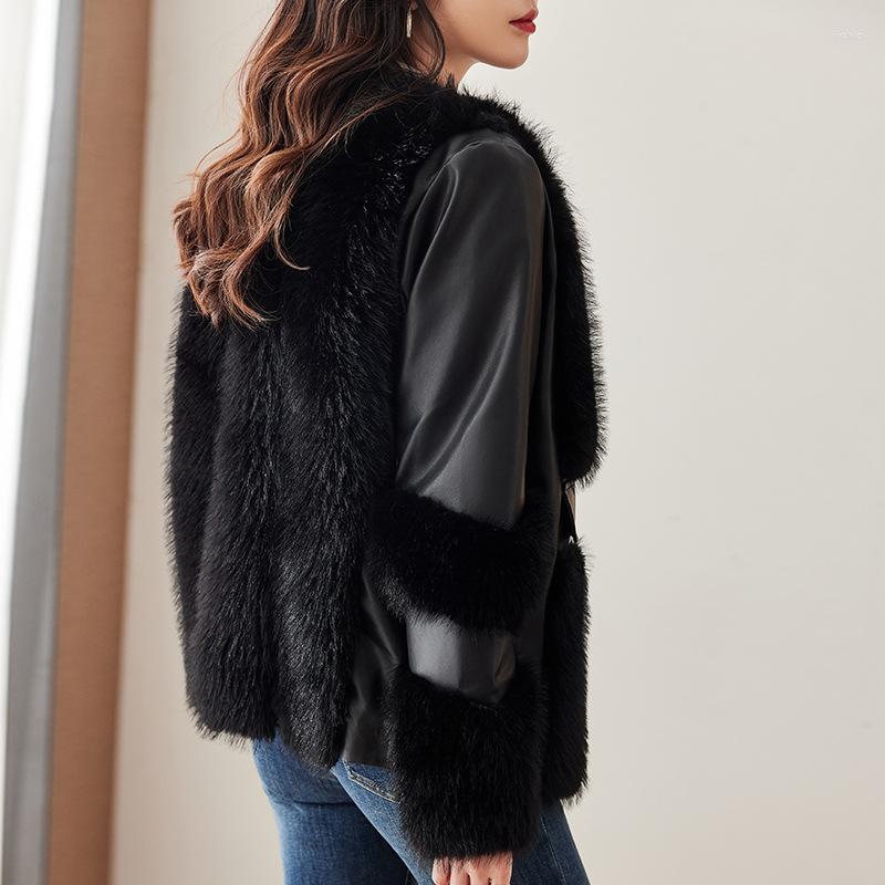 Womens Fur 2024 Style Faux Coat For Women Loose Fit High-Quality Fleece Jacket Winter Warm