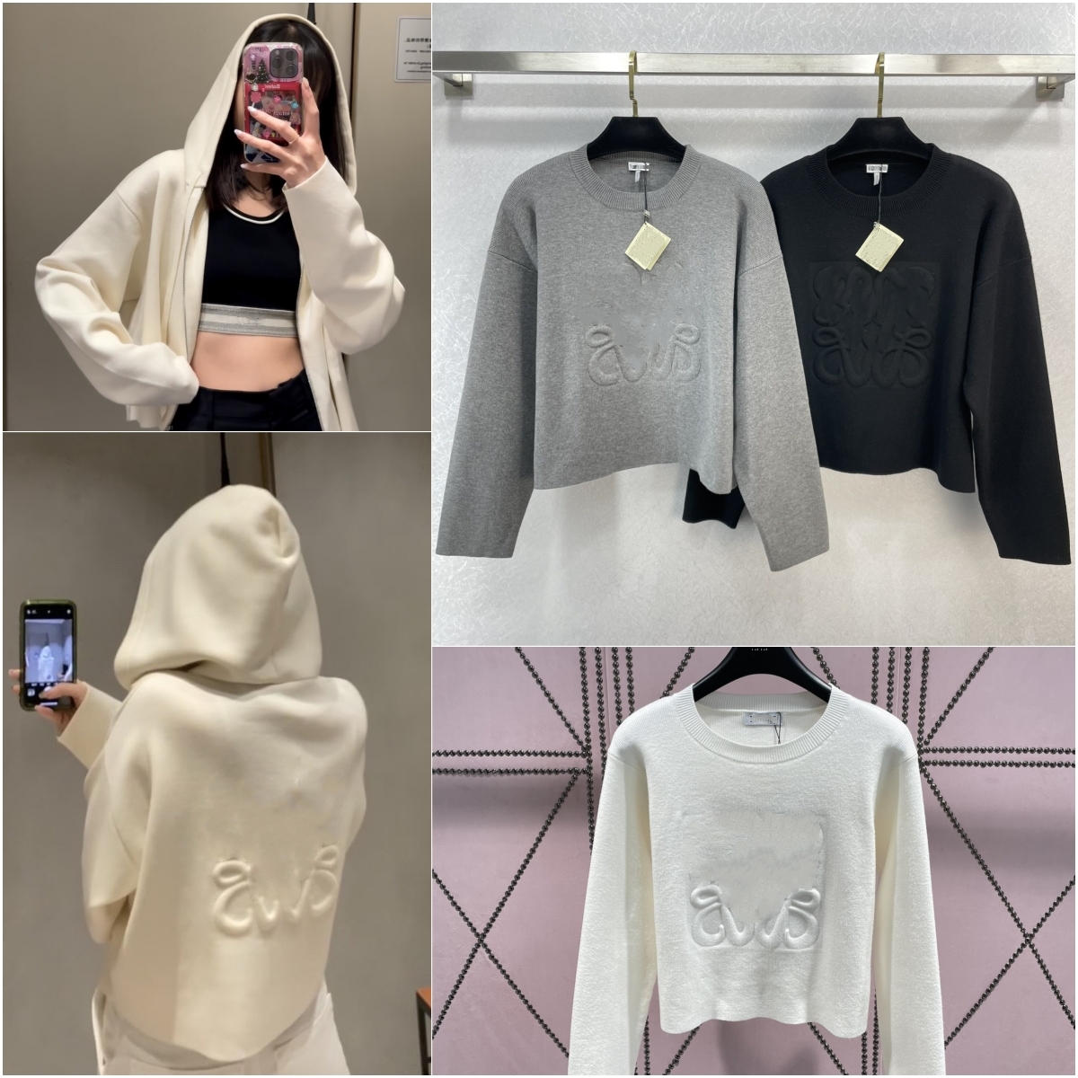 Fashion Designer Knit Sweatshirts Women Hoodies Round neck Sweaters Women Embroidered Sweatshirts