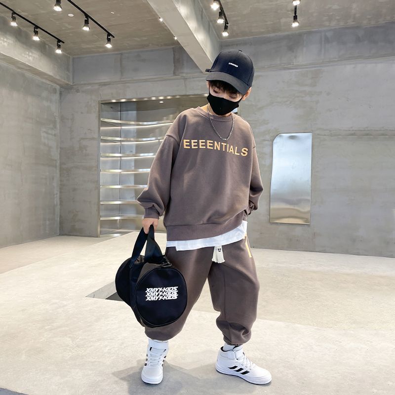 Clothing Sets Boys' Sweatshirt Suit Junior Kids Fashion Printed Letter Thickened Top Casual Sports Pants 2 Piece Set 315Y Trend 230926