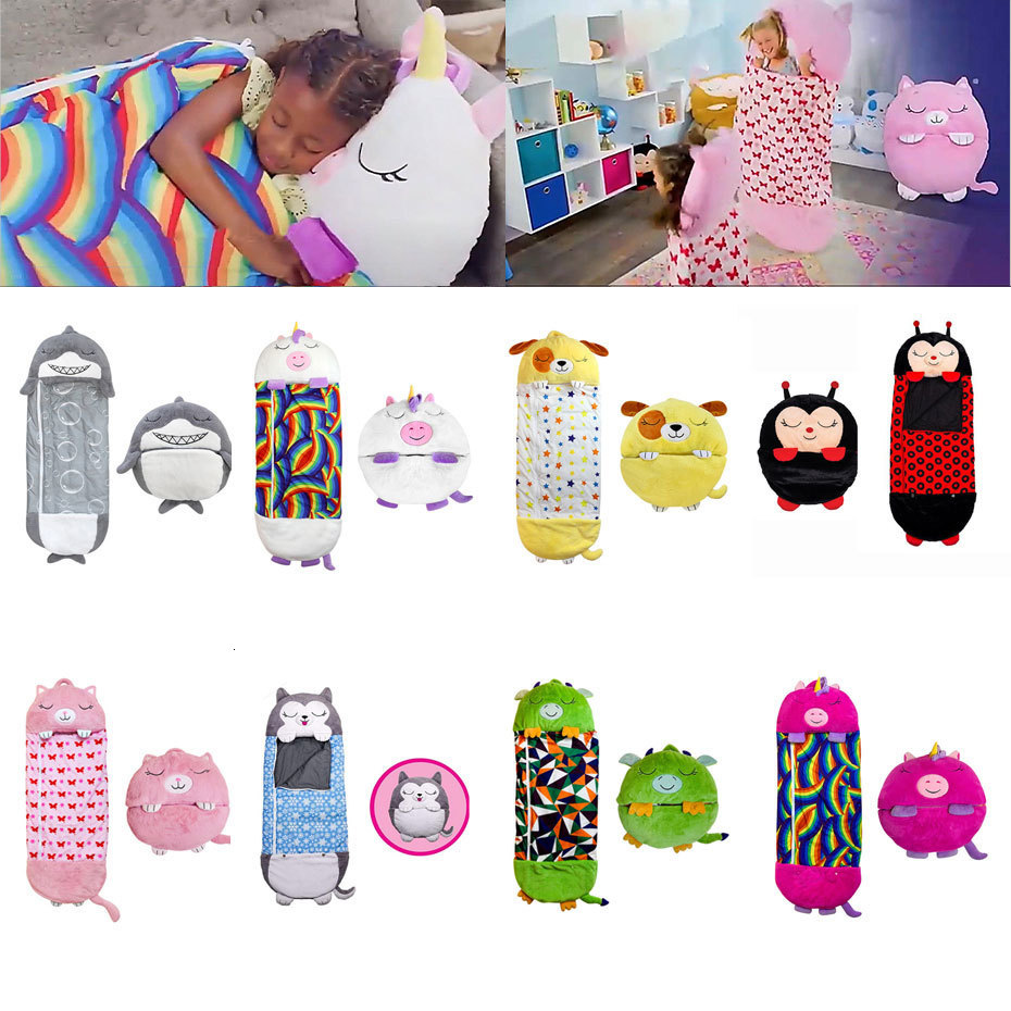 Sleeping Bags Children's Cartoon Sleep Sack For Birthday Gift Kids Sleeping Bag Plush Doll Pillow Baby Boys Girls Warm Soft Lazy Sleepsacks 23092