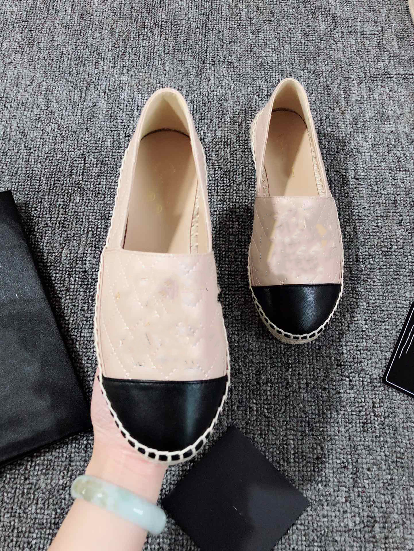 Designers Casual Women Shoes Espadrilles Summer Luxurys ladies flat Beach Half Slippers fashion woman Loafers Cap Toe Fisherman canvas Shoe