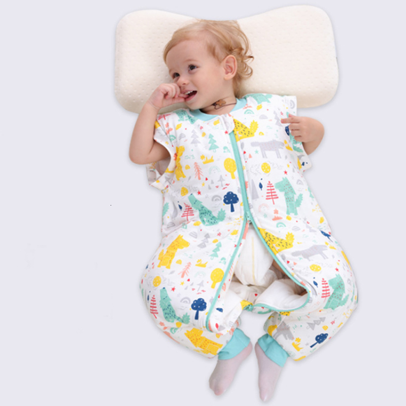 Sleeping Bags HappyFlute Baby 100% Cotton Sleeping Bag Long Sleeve Winter Cartoon Split Leg Baby Cloth Fit 0~6 Year Baby 230926