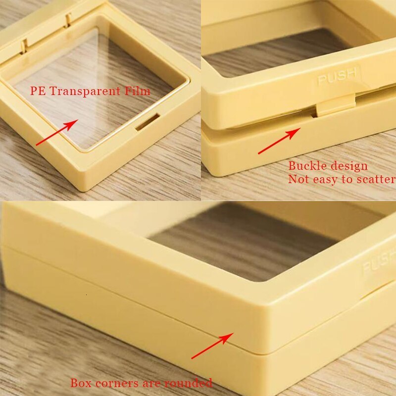 Jewelry Boxes 4 Pcstransparent Pe Film Travel Storage Box Necklace Bracelet Ring Earrings Packaging Case Colorful Plastic Gift 230926