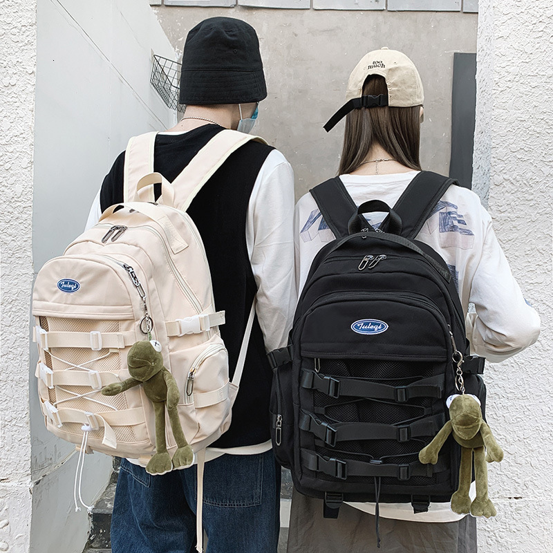 School Bags Stylish 15 6 Inch Laptop Backpack Women Fashion Waterproof Nylon College Notebook Bag Schoolbag Mochila With Pendant 230926