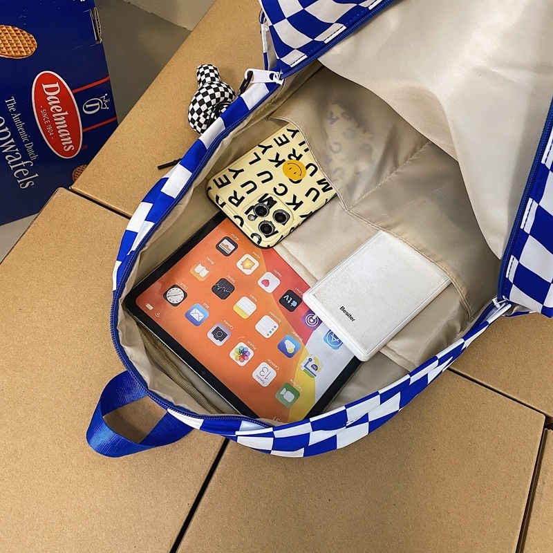 School Bags DCIMOR Letter Printing Women Backpack Female Cool Nylon Travel Bag Fashion Plaid Portable Schoolbag College Girls Bookbag 230926