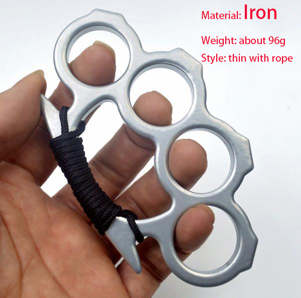 Iron Thickened Metal Knuckle Duster - Outdoor Self-Defense Finger Buckle for Fitness Training, Boxing, and Emergency Broken Window Tool EDC