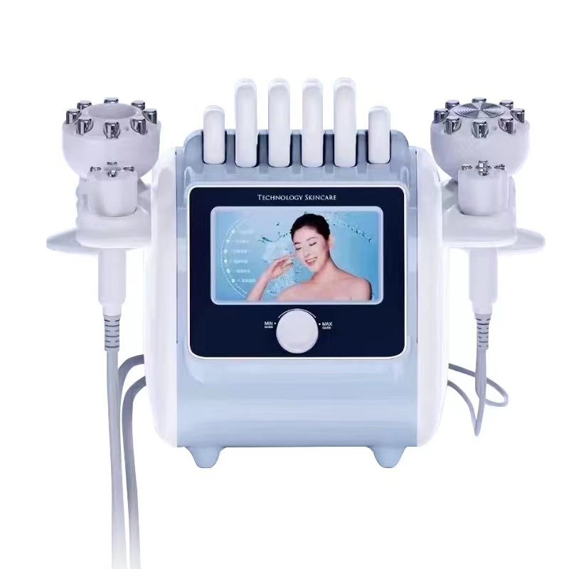 Newest!!Desktop 6in1 cavitation negative Microcurrent Radio Frequency vacuum sculpting lipolaser face and full body slimming rf machine salon spa