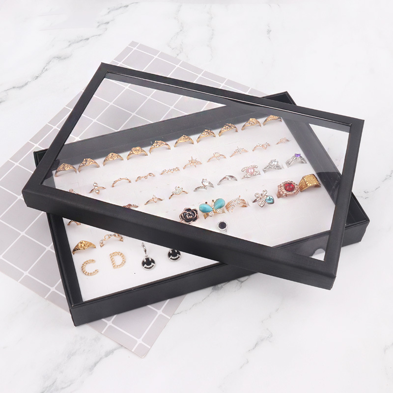 Jewelry Boxes 100 Slots Rings Display Stand Storage Box Ring Organizer Holder Show Case Casket 230926
