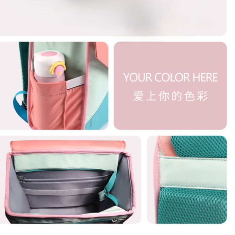 School Bags Elementary Backpacks Rainbow Girls Backbone Protection Reduce Burden Cute Schoolabag Mochila 230926