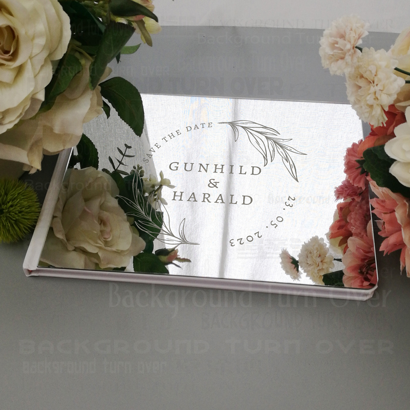 Other Event Party Supplies Wedding Guest Book Guestbook Custom Mirror Personalized Party White Signature Decor Customized Names Date Golden Silver G05