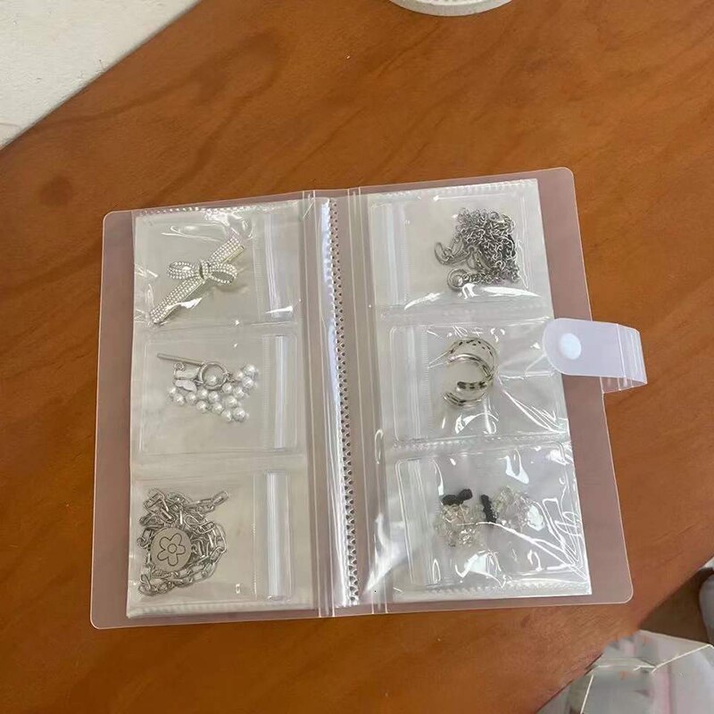 Jewelry Boxes 1 Piece Storage Albums Desktop Drawer Organizer Transparent Necklace Bracelet Ring Book Holder Bag 3 Styles 230926