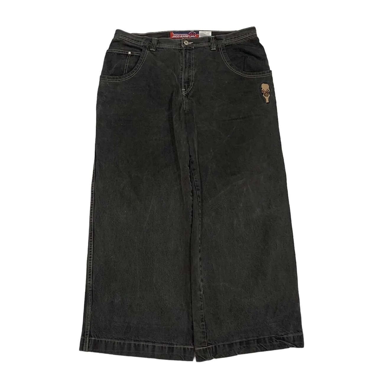 Men's Jeans Streetwear Hip Hop Retro Skull Graphic Print Baggy Black Pants Men Women Harajuku Gothic Wide Trousers 230925