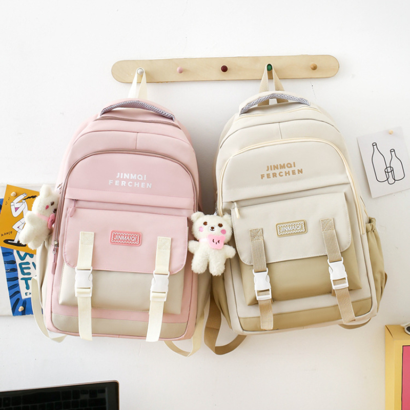 Designer Backpack Student Backpack Suit Bag Lightweight And Large Capacity Five Piece Set, Girls' Backpack Books Mochila