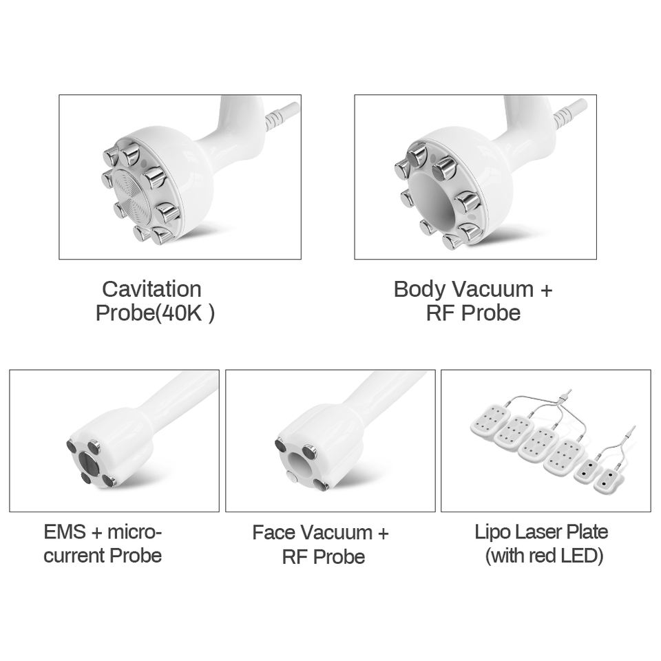 2024 Factory Supply 5 in 1 80k Cavitation Machine Vacuum Lipolaser Slimming Vacuum RF Cellulite Removal Machine Salon Equipment CE Approved
