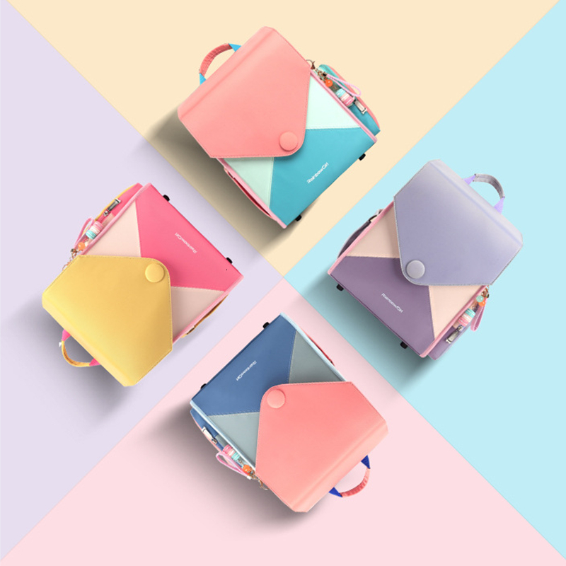 School Bags Elementary Backpacks Rainbow Girls Backbone Protection Reduce Burden Cute Schoolabag Mochila 230926