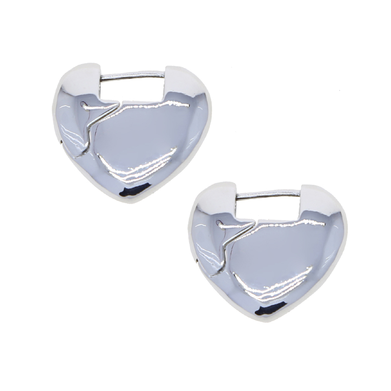 New Luxury Designer Crack Opening Big Heart Lock Stud Earrings Iced Out Bright Smooth Fashion Hip Hop Women Lady Festival Gift Jewelry H260202