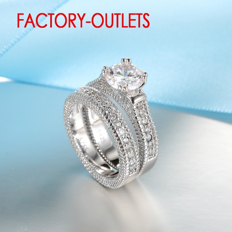 Wedding Rings 925 Sterling Silver Needle Ring Unisex Romantic Fashion Jewelry Cubic Zirconia Prong Setting Wholesale 230926