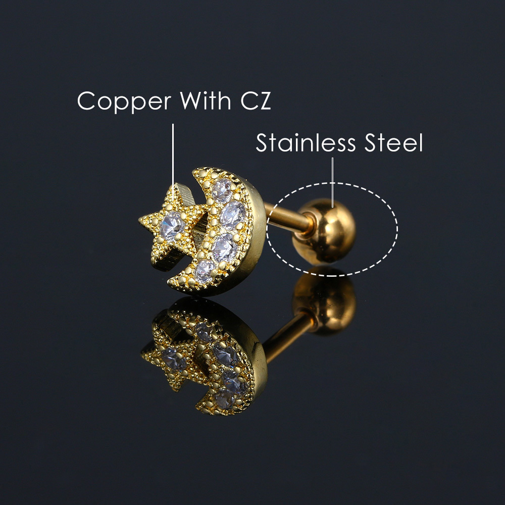 Stud Ear Piercing Cartilage Helix Daith Earrings for Women 1pc Screw Stainless Steel Tragus Stacking Earing y2k INS Jewelry 230926