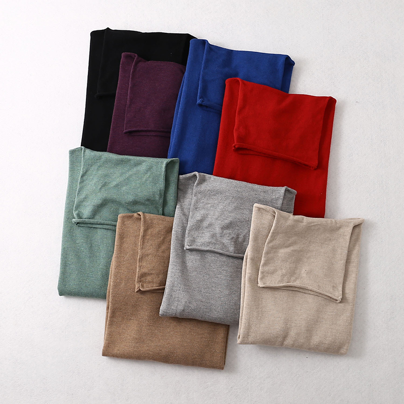 Womens Sweaters 639% Silk 102% Cashmere Mockneck everyday Long Sleeve Pullover Solid Color Sweater Top Shirt XL XXL LY038 230925