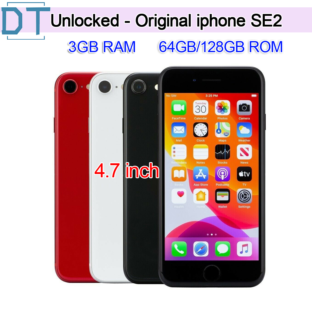 100% Original Apple iPhone SE 2020th SE2 IOS Cell Phones Unlocked 4.7'' A13 Bionic 3G RAM 64/128GB ROM Hexa Core 4G LTE Mobile Phone,A+Excel