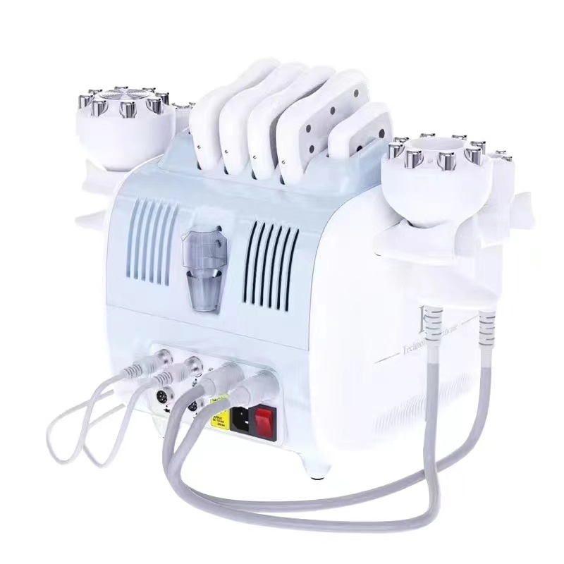 Newest!!Desktop 6in1 cavitation negative Microcurrent Radio Frequency vacuum sculpting lipolaser face and full body slimming rf machine salon spa