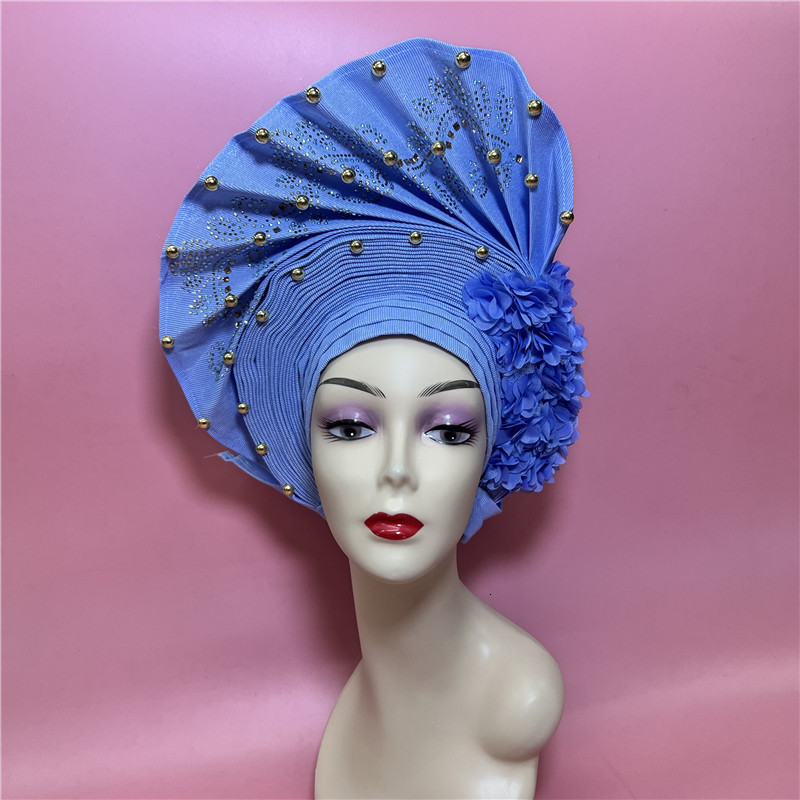 Other Event Party Supplies latest aso oke auto gele headtie Already Handmade African Cap Nigerian Wedding Gele Women Braid Turbans Ladies head Wraps 7