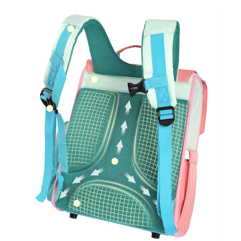 School Bags Elementary Backpacks Rainbow Girls Backbone Protection Reduce Burden Cute Schoolabag Mochila 230926