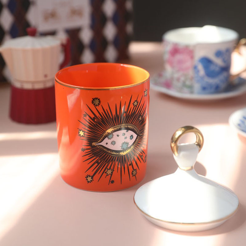 Candle Holders Big Eye Jar Starry Sky Incense Candle Holder with Hand Lid Aromatherapy Candle Jar Handmade Candleabra Home Decoration 230925