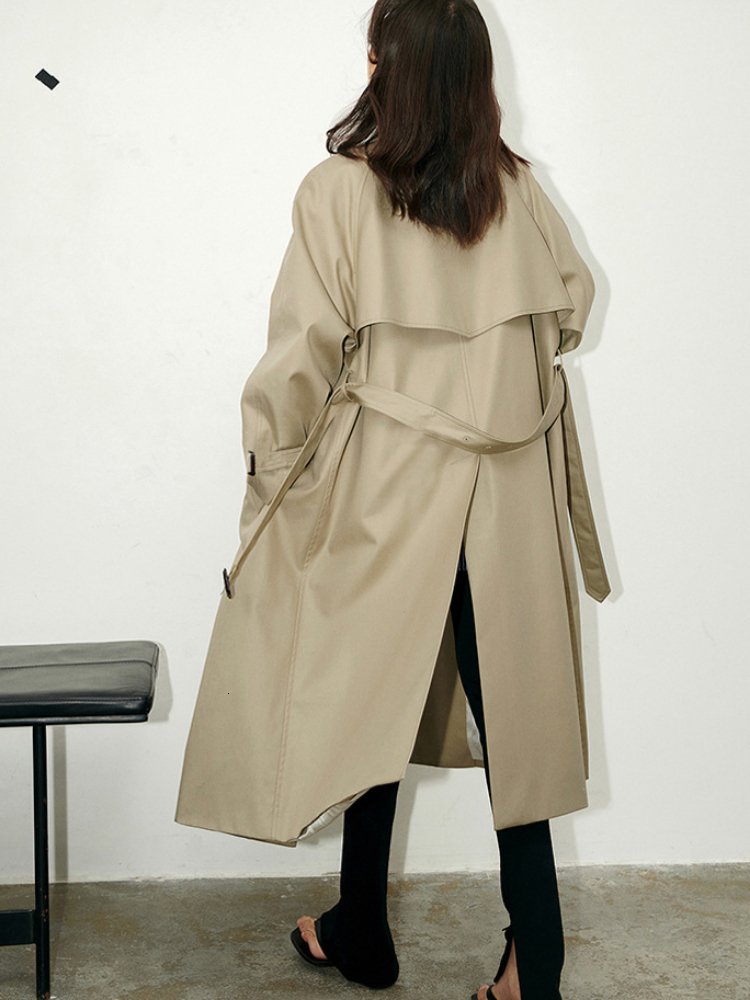 Womens Wool Blends Women Windbreaker Autumn Classic Fashion Loose Midlength Camel Long 230926