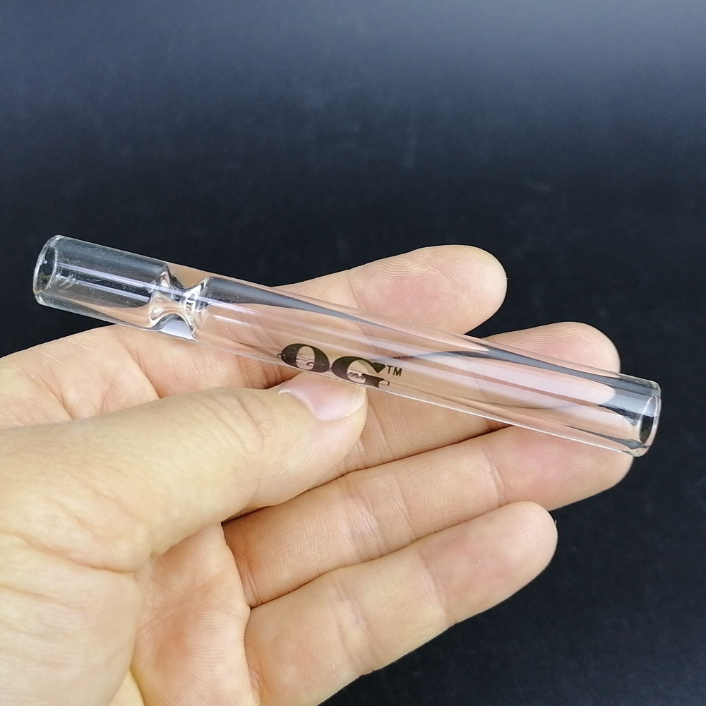 4 Inch glass one hitter pipe Glass taster 100mm OG Steamroller Piece Glass one-hitter pipes Taster Clear Cigarette Holder In Stock