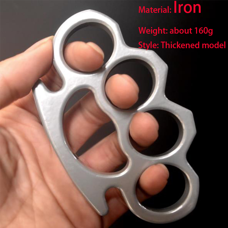 Iron Thickened Metal Knuckle Duster - Outdoor Self-Defense Finger Buckle for Fitness Training, Boxing, and Emergency Broken Window Tool EDC