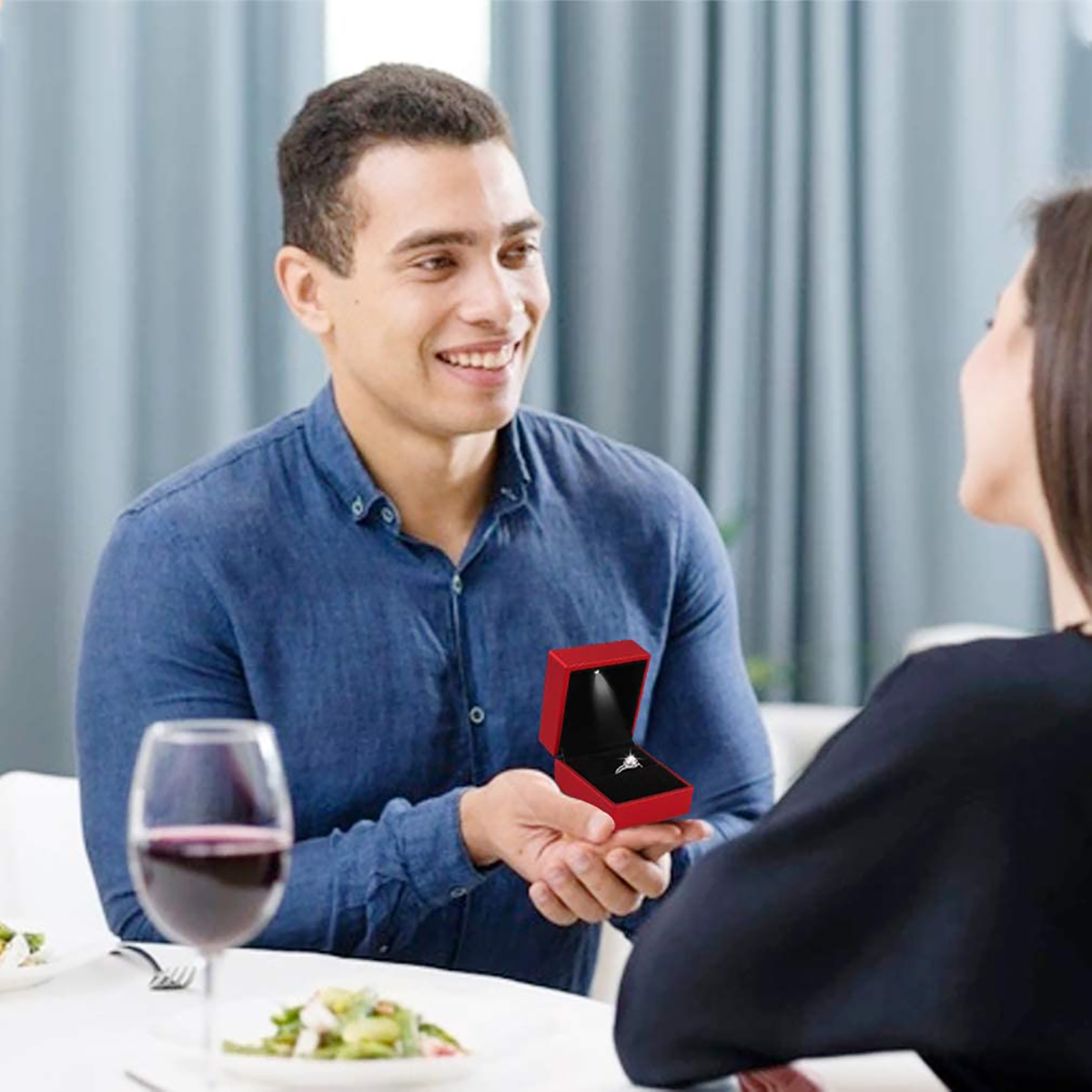 Jewelry Boxes LED Light Ring Box for Wedding Proposal Engagement Valentine s Day Organizer Storage Gift Packaging Wholesale 230926