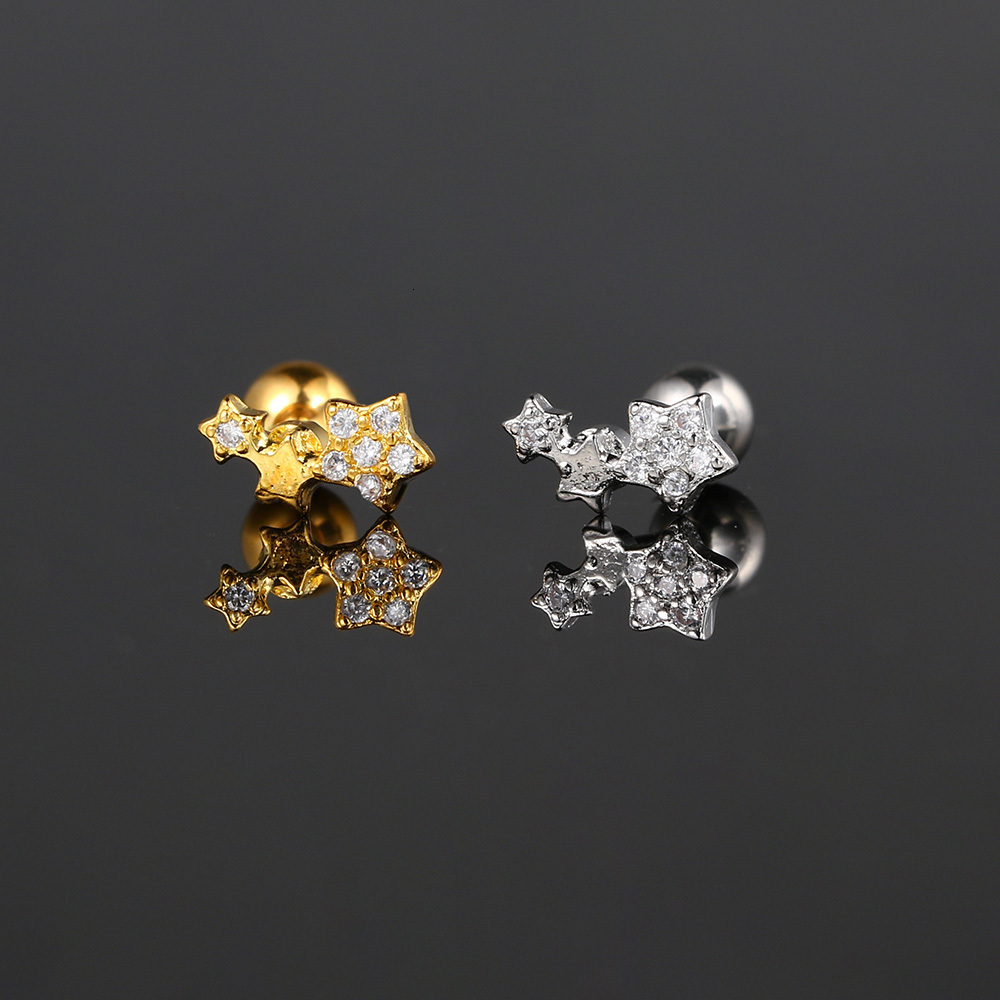 Stud Ear Piercing Cartilage Helix Daith Earrings for Women 1pc Screw Stainless Steel Tragus Stacking Earing y2k INS Jewelry 230926