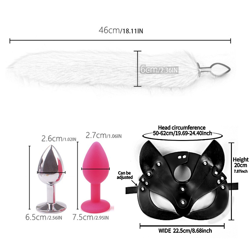 Anal Toys Sex for Woman Cosplay Mask Tail Plug Metal Anus Butt Half Cat Party Sexy Adult Game Masks BDSM 230925