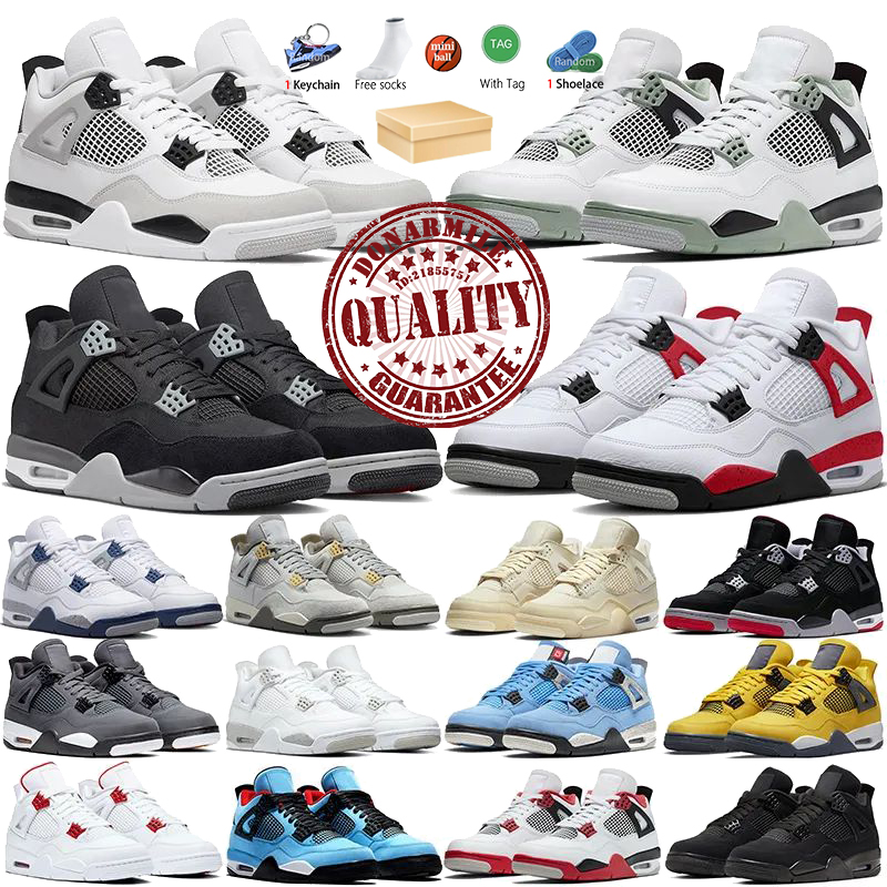 4s basketball shoes jumpman 4 size 36 47 black cat sneaker j4 sports cats red thunder university blue military kaws Oreo men designer qinmin123 miui Tony sale sneakers