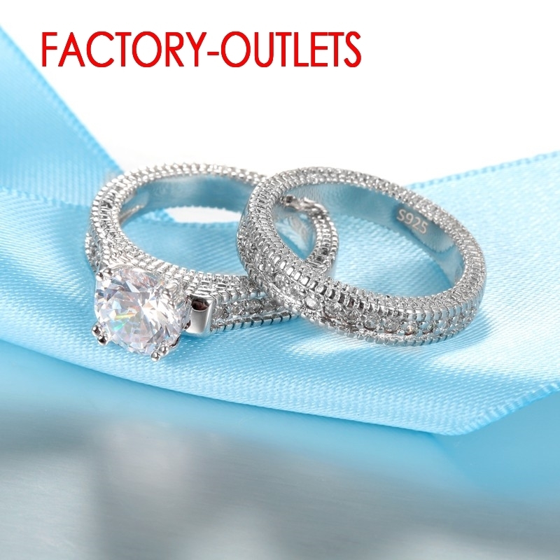 Wedding Rings 925 Sterling Silver Needle Ring Unisex Romantic Fashion Jewelry Cubic Zirconia Prong Setting Wholesale 230926