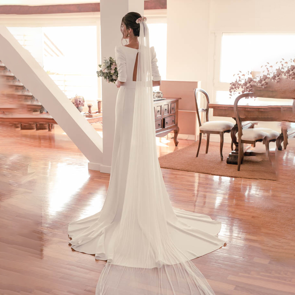 Graceful Halter Mermaid Wedding Dresses V Neck Satin Garden Bridal Gown Hollow Back Sweep Train Vestidos De Novia