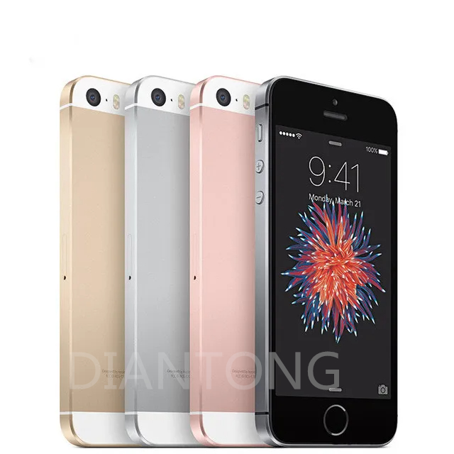 100% Refurbished Original iPhone SE Unlocked Cell Phone With Touch ID A9 IOS 9.3 4 Inch Dual Core 16GB/64GB 4G LTE,A+Excellent Condition
