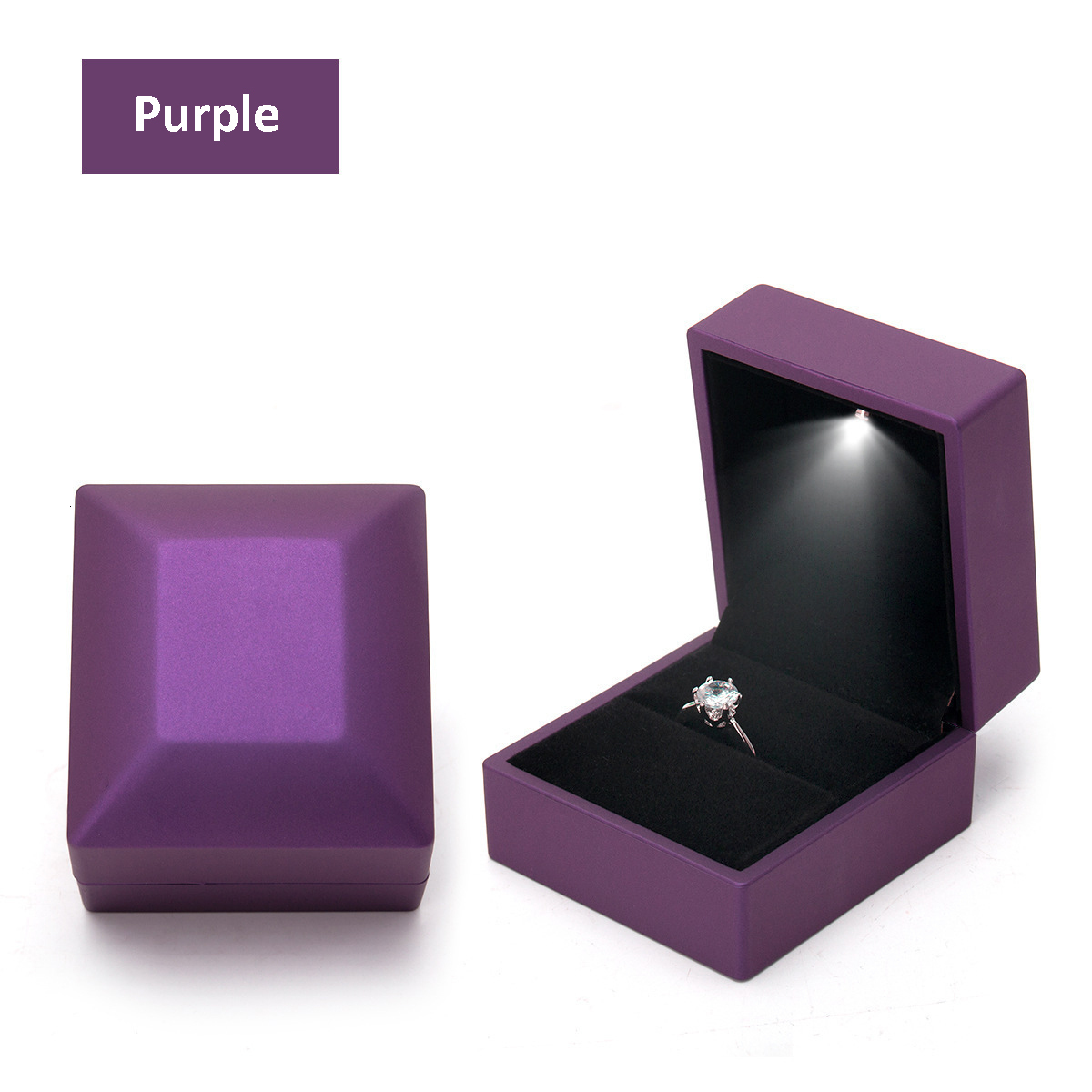 Jewelry Boxes LED Light Ring Box for Wedding Proposal Engagement Valentine s Day Organizer Storage Gift Packaging Wholesale 230926