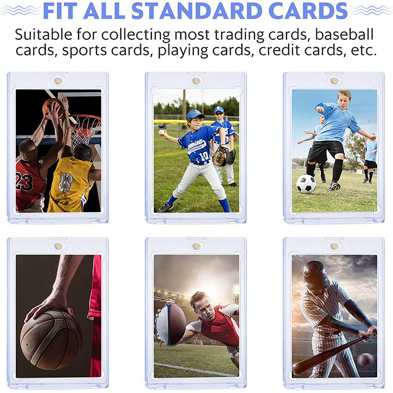 Business Card Files 10PcsPack Magnetic Holder 35Pt for Trading Cards Baseball Protector Case Magnet Top Loaders Sports 230926