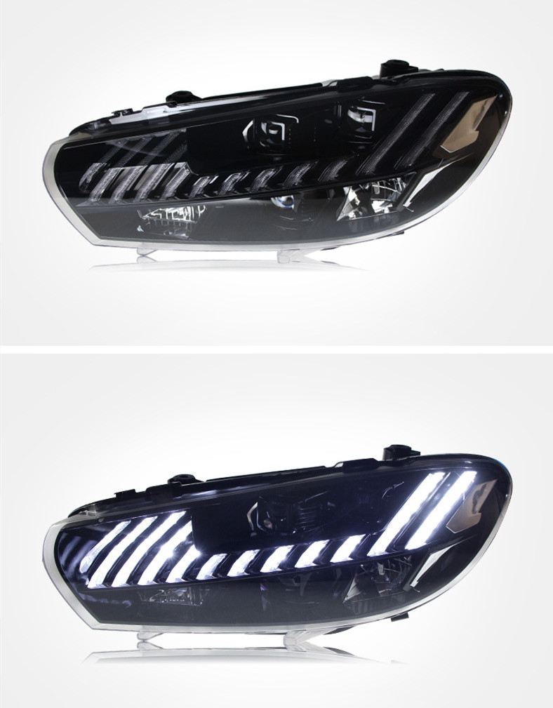Car Lights For VW Scirocco 2009-20 17 Modified AUDI Style Headlights All LED Daytime Light Front Turn Signal Lamp