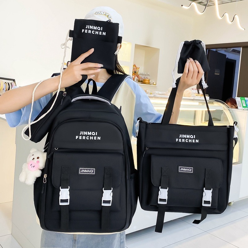 Designer Backpack Student Backpack Suit Bag Lightweight And Large Capacity Five Piece Set, Girls' Backpack Books Mochila