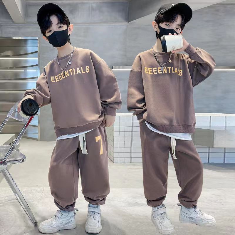 Clothing Sets Boys' Sweatshirt Suit Junior Kids Fashion Printed Letter Thickened Top Casual Sports Pants 2 Piece Set 315Y Trend 230926