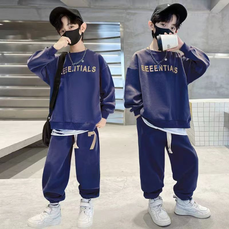 Clothing Sets Boys' Sweatshirt Suit Junior Kids Fashion Printed Letter Thickened Top Casual Sports Pants 2 Piece Set 315Y Trend 230926