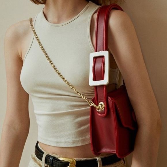 Evening Bags MBTI Vintage Red Sac A Main Femme Fashion Solid Top Handle Arrival Korean Style Women Shoulder Bag Kawaii Bolso Mujer 230926