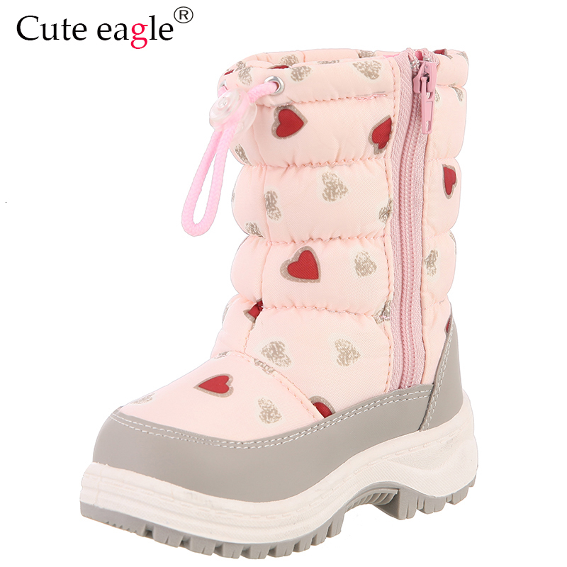 Boots Cute Eagle Winter Girl's Nonslip Snow Boots Kids Mountaineering Skiing Warm Felt Boots School Outdoor Activities Eur Size 22-33 230925