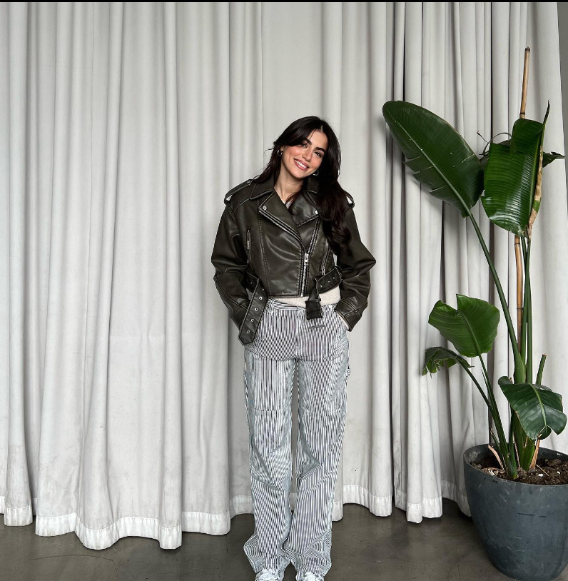 Women's Down Parkas Women Washed Leather Belt Loose Jacket Vintage Turn Down Collar Gradient Zipper Short Coat Lady Locomotive Style Chic Coat 23