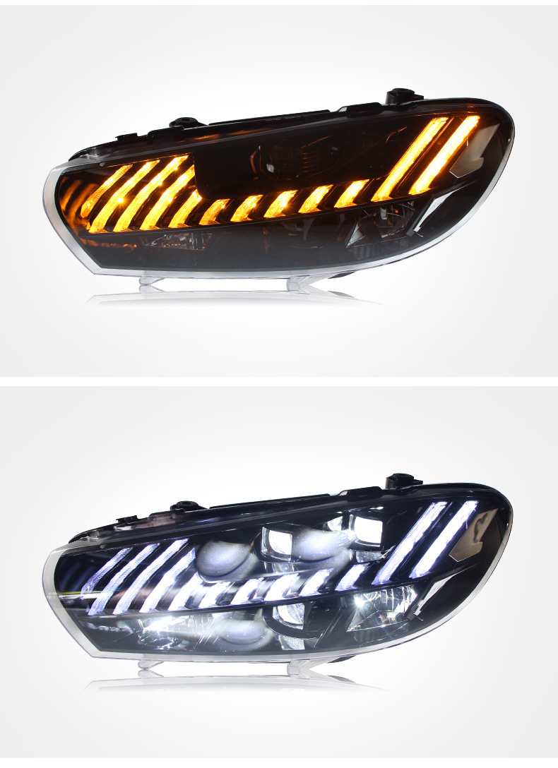 Car Lights For VW Scirocco 2009-20 17 Modified AUDI Style Headlights All LED Daytime Light Front Turn Signal Lamp