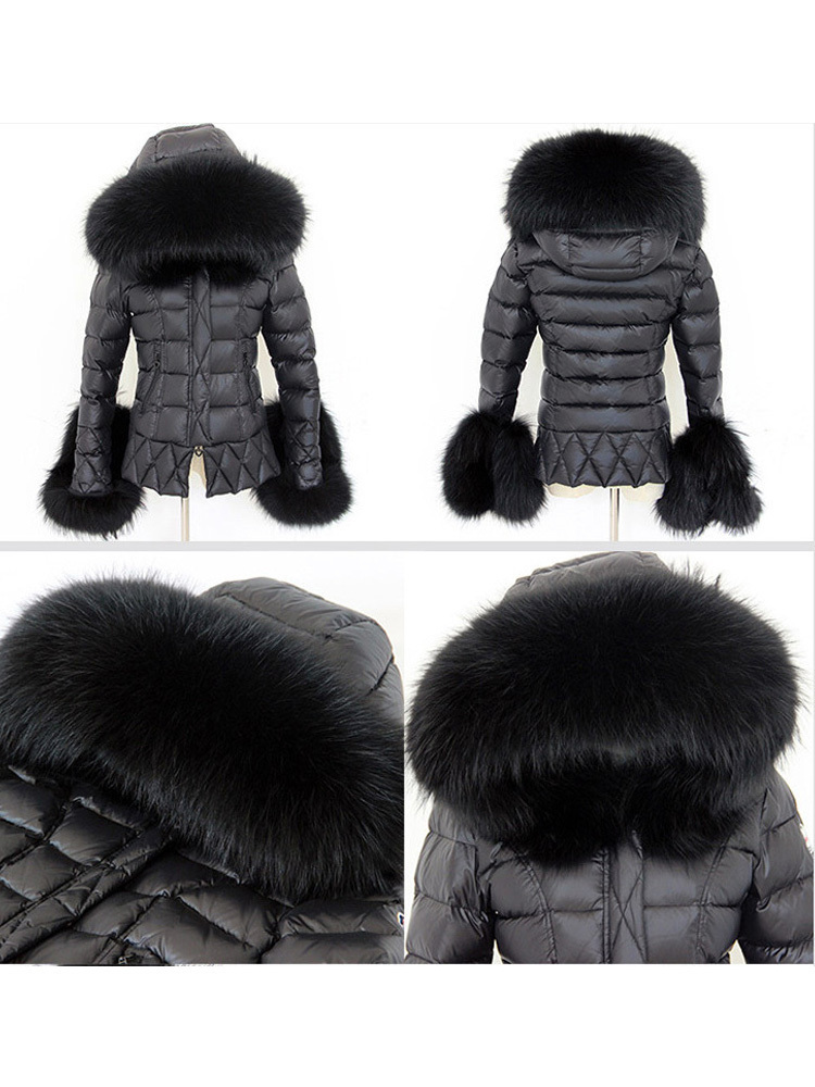Women's Down Parkas Janveny Real Raccoon Fur Hooded 90% White Duck Down Coat Women Winter Puffer Jacket Thick Warm Female Feather Parkas Outwear 
